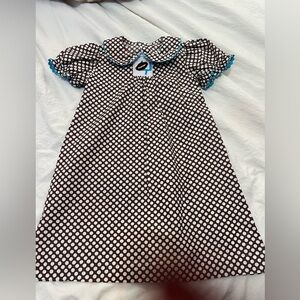 Smockadot kids Smocked Football Polka Dot Dress 24 M